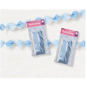 Light Blue & White Halo Festooning Garland, 25 ft