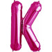 34-Inch Magenta Letter K Balloon