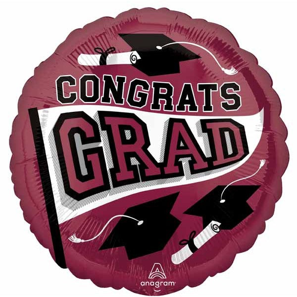 Grad Berry School 18" Round Foil Graduation Balloon