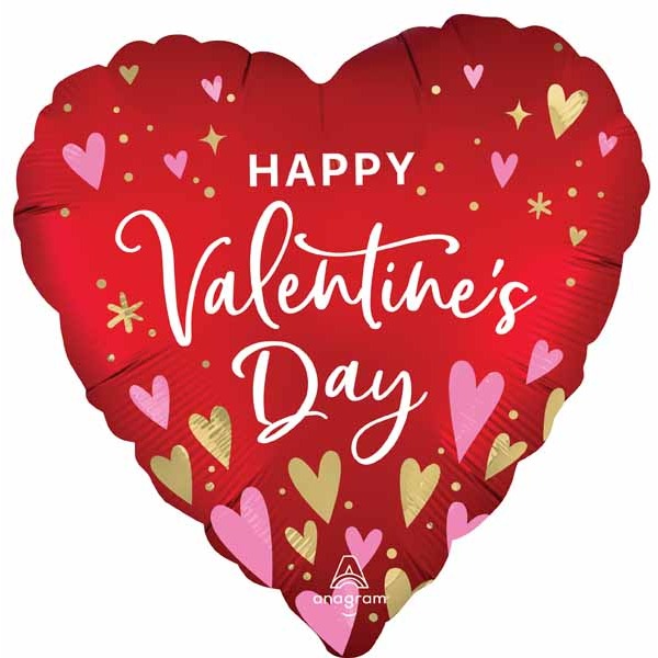 Heartfelt Elegance Happy Valentine's Day 18-Inch Heart Foil Balloon