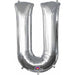 Anagram Silver Letter U Foil Balloon, 16 Inch