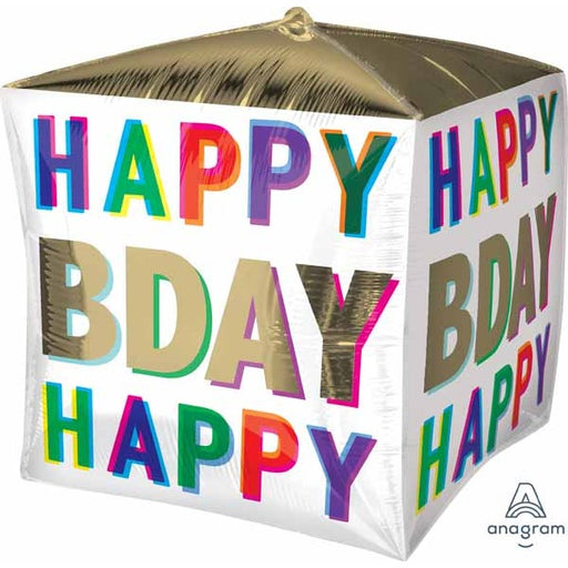 Birthday Offset Letters 15" Cubez Foil Balloon