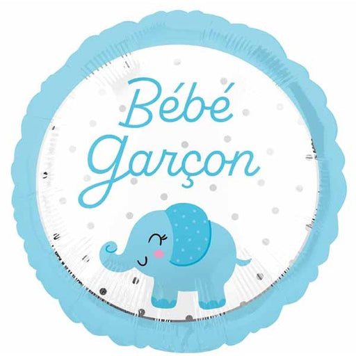 Bébé Garçon Elephant 18-Inch Round Foil Balloon