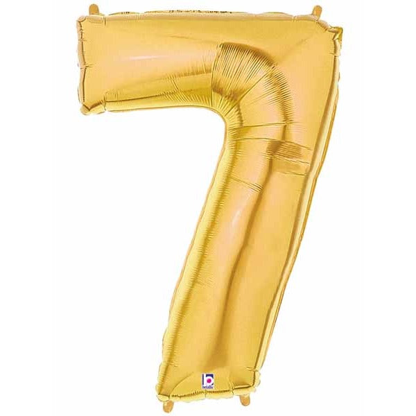 Megaloon Gold Number 7 Balloon, 34 Inch