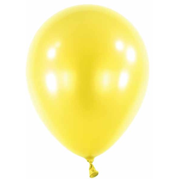 Anagram Metallic Sunshine Yellow 11-Inch Latex Balloons, 100 Count