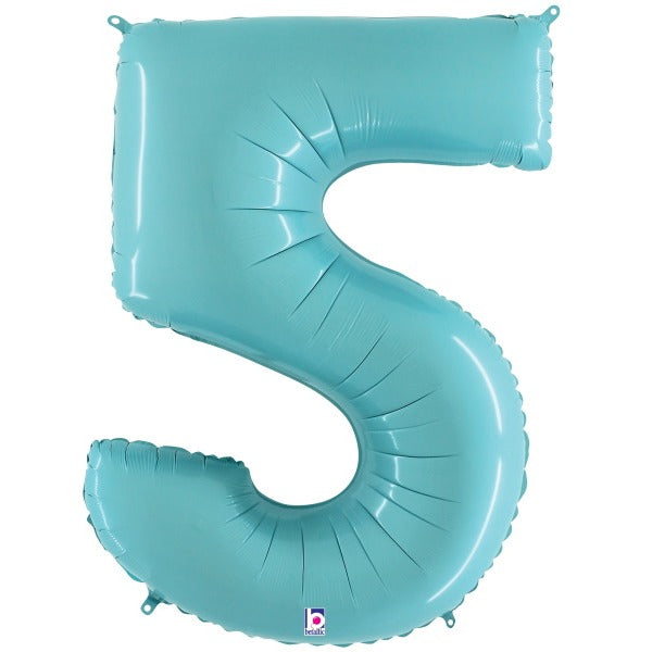 Megaloon Pastel Blue Number 5 Balloon