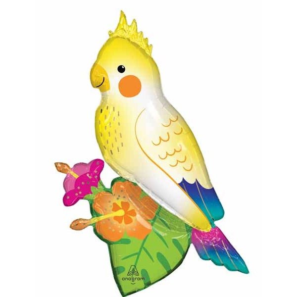 36-Inch Neon Tropical Bird Shaped Foil Balloon