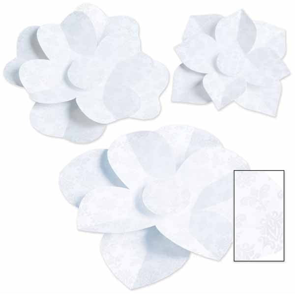 White Paper Flowers for Weddings and Celebrations