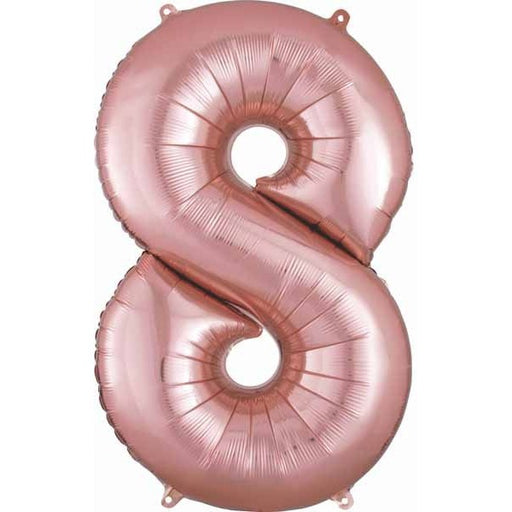 34 Inch Rose Gold Number 8 Balloon