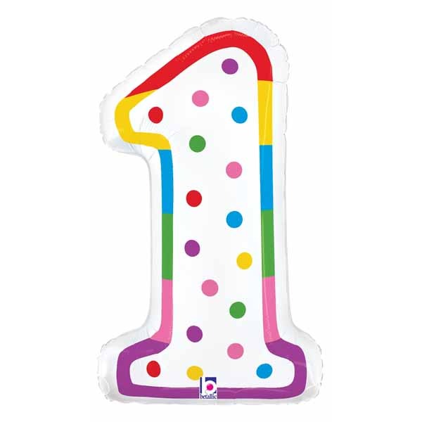 24-Inch Number 1 Birthday Candle Foil Balloon