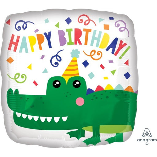 Gator Happy Birthday 18-Inch Square Foil Balloon