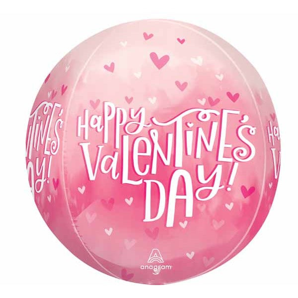 Happy Valentine's Day Pearl Shine 16-Inch Orbz Foil Balloon