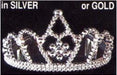 Silver Plastic Tiara with Combs