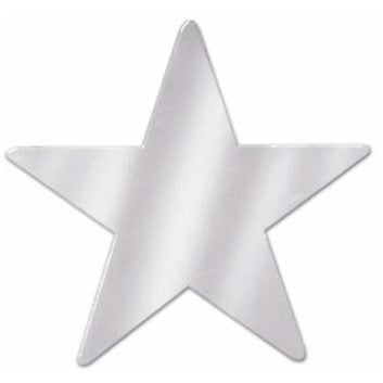 3.5" METALLIC STAR CUTOUTS SILVER 12/PK