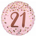 Pretty Pink 21st Birthday Round Foil Balloon, 18 Inch