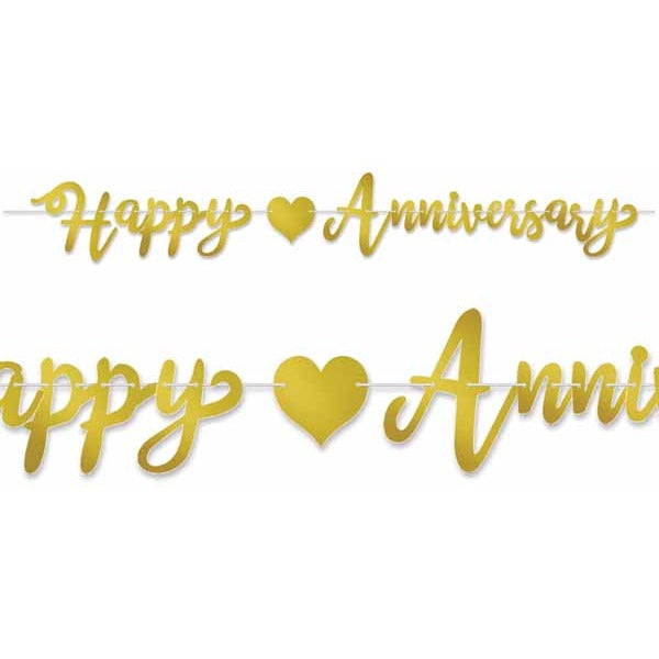 Gold Foil Anniversary Streamer