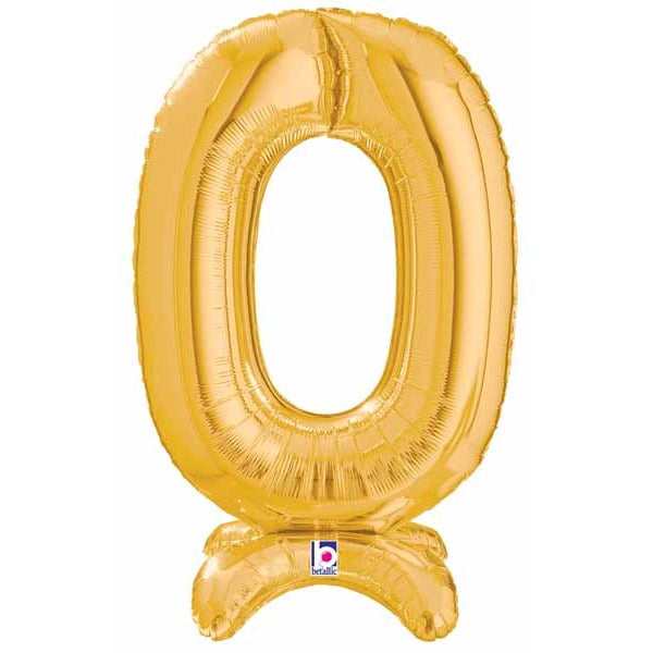 Meg aloon Gold Number 0 Stand-Up Balloon, 25 Inch