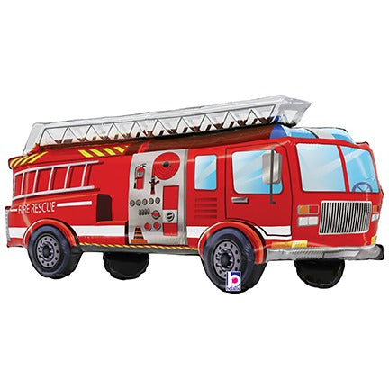 Red Fire Truck Shaped Foil Balloon, 34 Inch