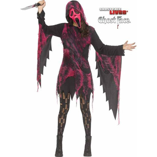 Pink Gauze Ghost Face Adult Costume, Size 10/14