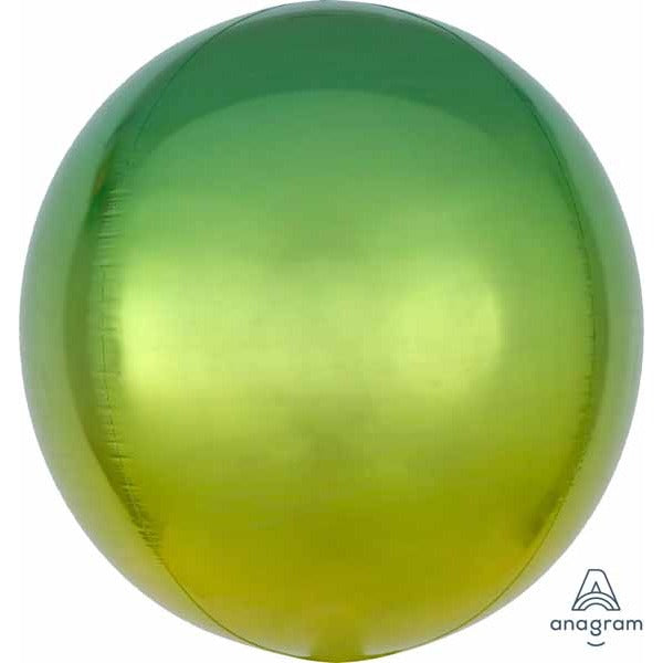 Yellow & Green Ombré Orbz Foil Balloon, 16 Inch