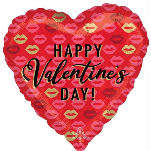 Happy Valentine's Day Kisses 18" Heart Foil Balloon