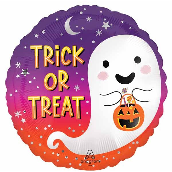 Trick or Treat Satin Round Foil Balloon, 18 Inch