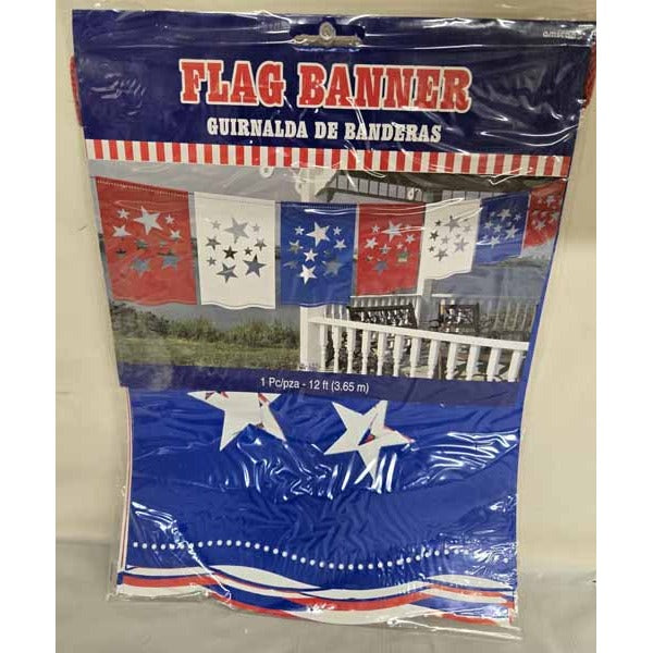 American Summer Flag Banner, 12 ft
