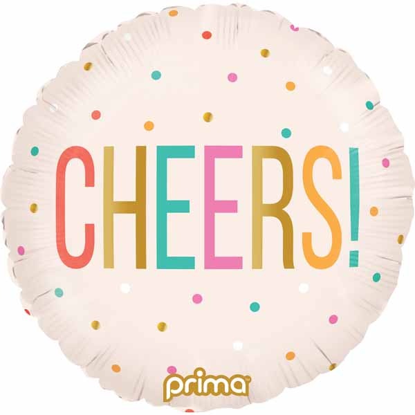 Prima 18" Cheers Colorful Dots Foil Balloon