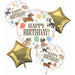 Pawsome Party Happy Birthday Foil Balloon Bouquet, 5 Pieces