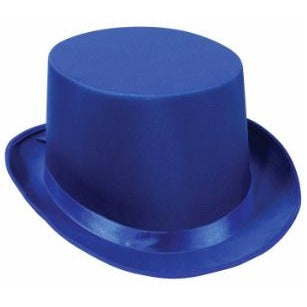 Blue Satin Sleek Top Hat