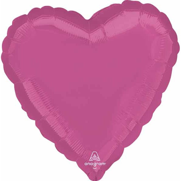 18-Inch Bright Bubble Gum Pink Heart Foil Balloon