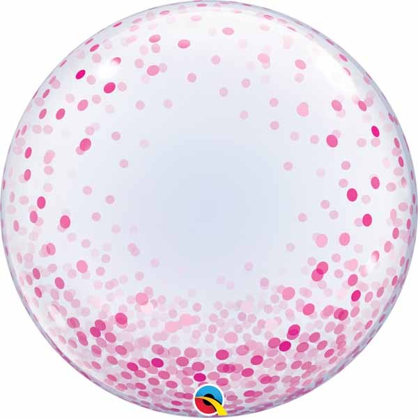 Pink Confetti Dots 24-Inch Deco Bubble Balloon