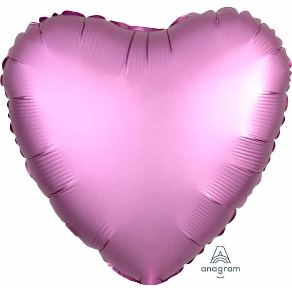 18-Inch Flamingo Pink Satin Luxe Heart Foil Balloon