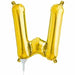 16" Gold Letter W Balloon