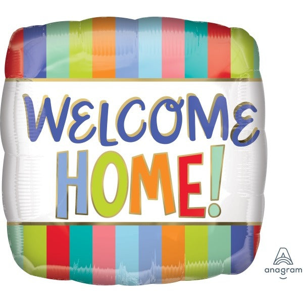 Welcome Home Stripes 18-Inch Square Foil Balloon