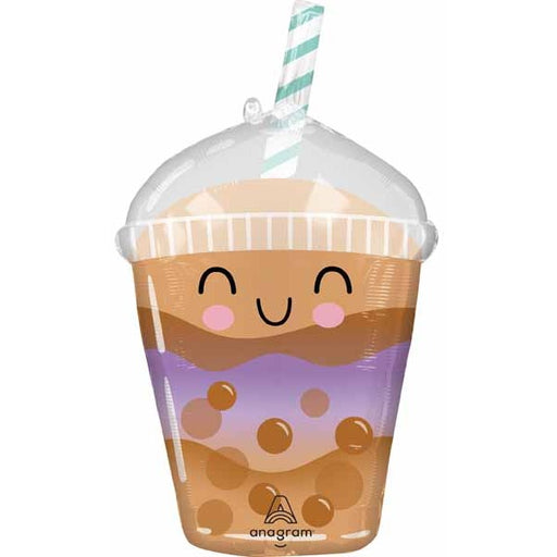 Boba Tea Shaped Foil Balloon, 29 Inch
