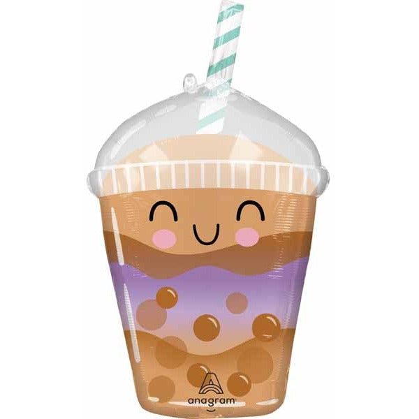 Boba Tea Shaped Foil Balloon, 29 Inch