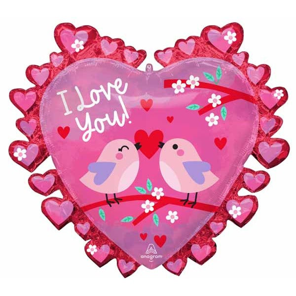 I Love You Birds 29-Inch Shaped Foil Balloon
