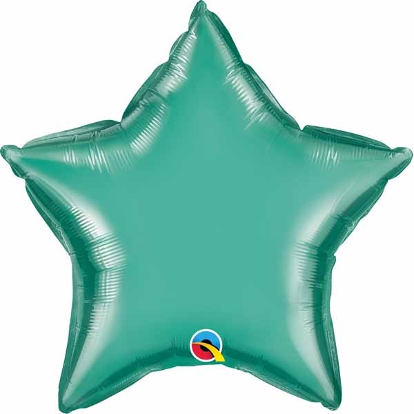 20-Inch Chrome Green Star Foil Balloon
