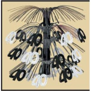 Black & Silver “40” Cascade Centerpiece, 18 Inches