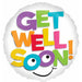 Get Well Colorful Letters 18 Inch Foil Balloon