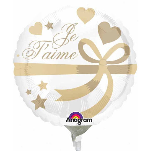 9-Inch Je T'aime Gold Foil Balloon