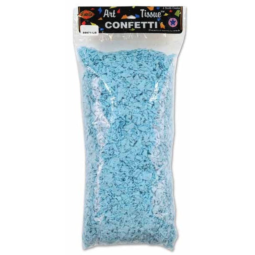 Confettis en papier de soie bleu clair