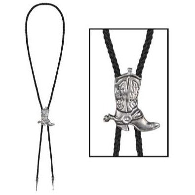 Western Bolo Tie with Silver Metal Slide