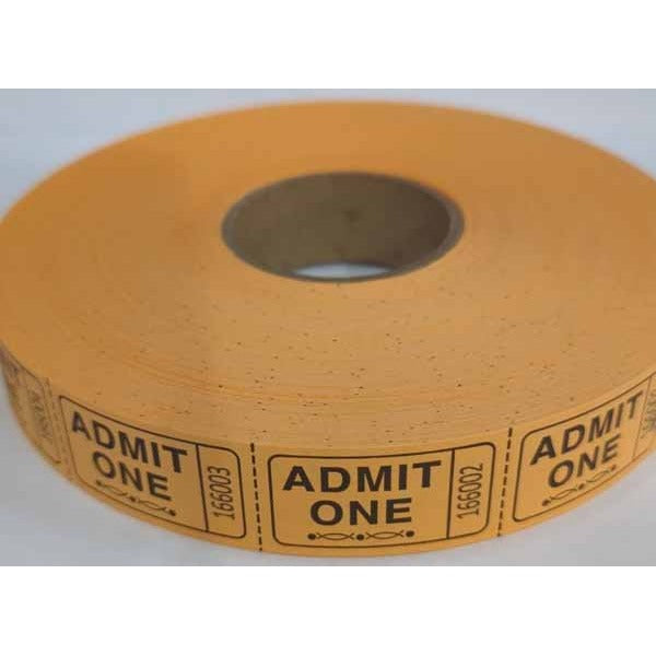 ROLL TICKETS 2000 ADMIT ORANGE