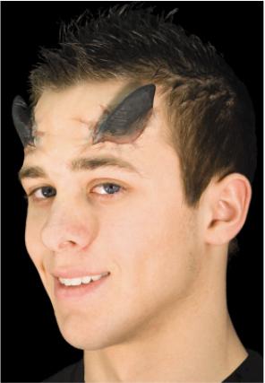 Woochie Black Demon Horns Latex Prosthetic Pair