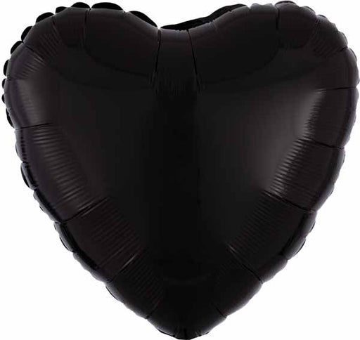18 Inch Opaque Black Heart Foil Balloon