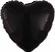 18 Inch Opaque Black Heart Foil Balloon