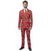 Suitmeister Men's Trees & Red Stars Christmas Suit, X-Large
