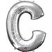 Silver Letter C 34-Inch Foil Balloon